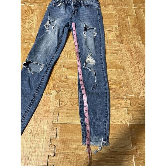 Women’s Size 0 Rue21 Mid Rise Ankle Jegging Ripped Jeans - Picture 10 of 12